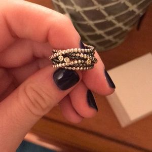 3 stone twisted lines ring- pandora size: 6